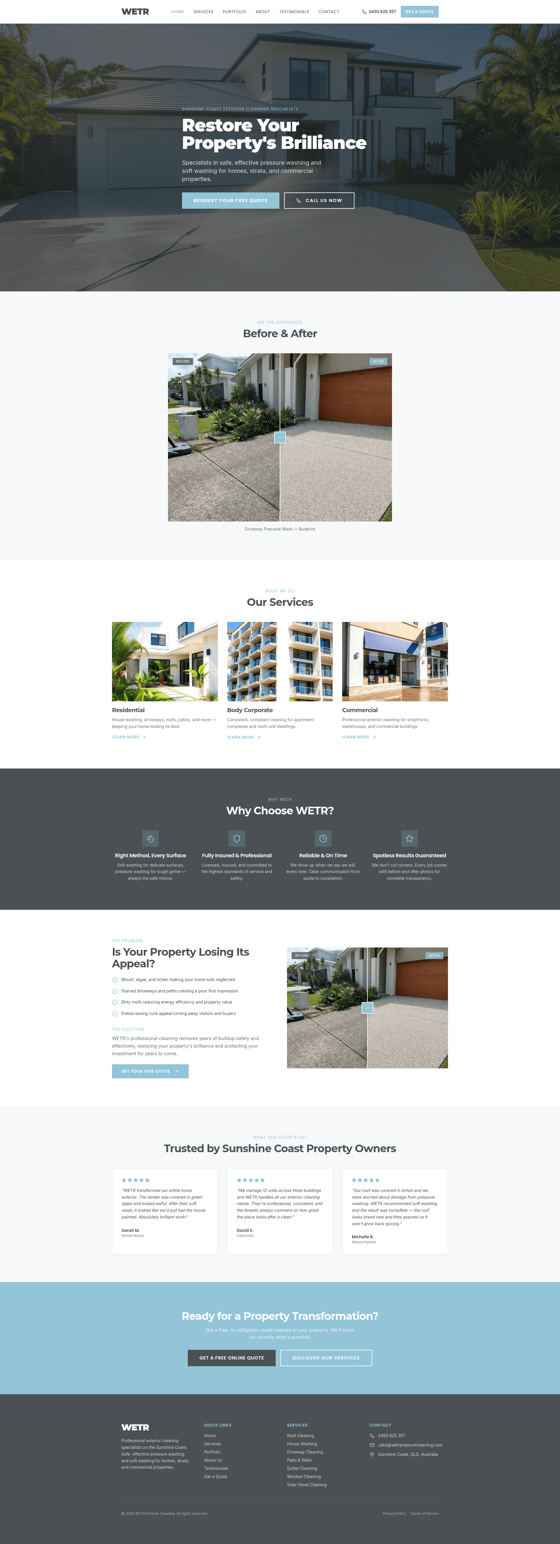 Screenshot of WETR — custom website designed and built by Sited